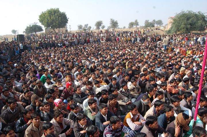 Students at an outdoor gathering
